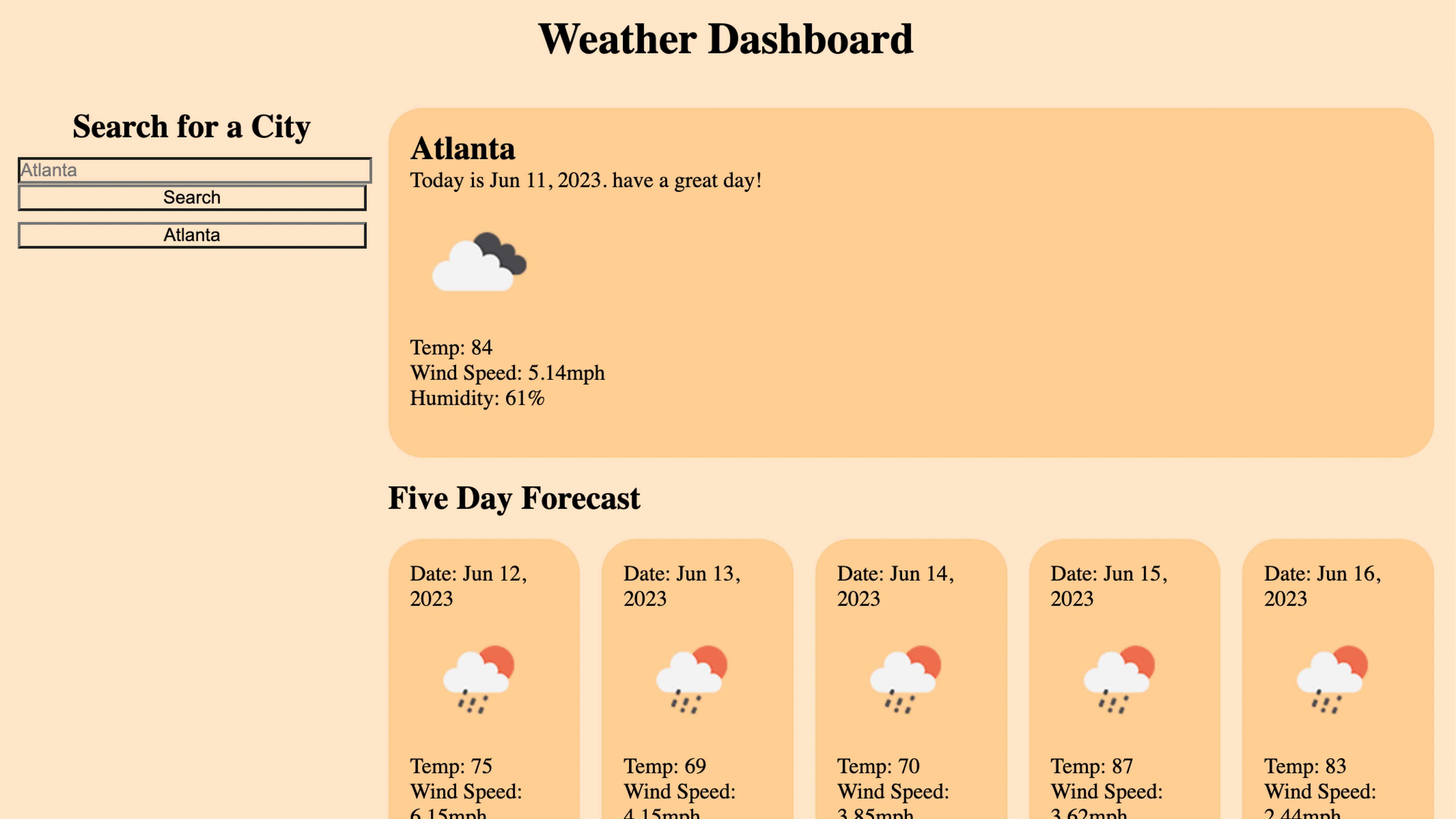 Weather app image placeholder